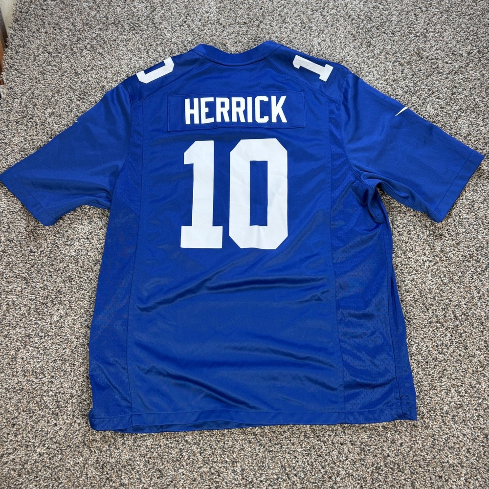 Nike NFL New York Giants Herrick 10 Jersey Men's XL Blue Short Sleeve Football